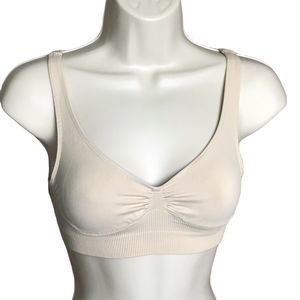 Body By Victoria Pullover Bra ~ Sz S ~ Beige ~ Wide Straps ~ No Wire
